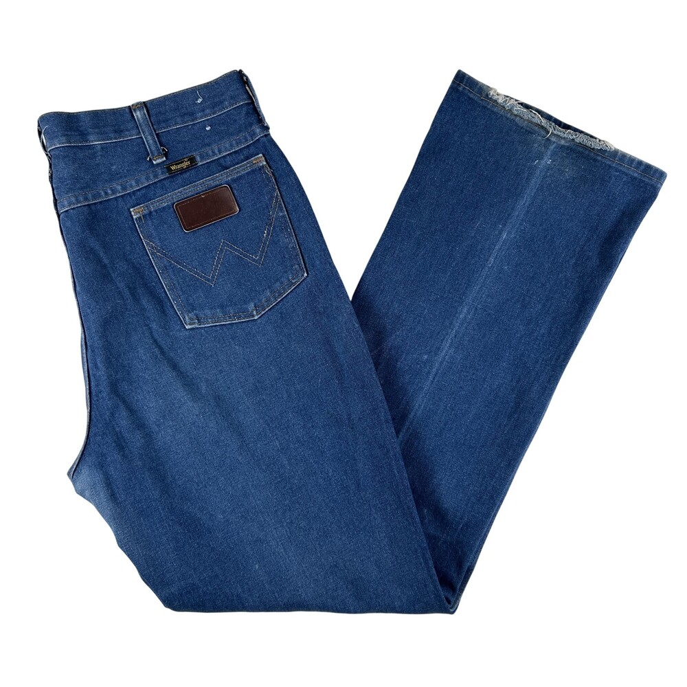 Vintage Wrangler Jeans Mens 36x33 Scovill Zipper Slim Bootcut USA 935DEN 1970s